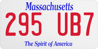MA license plate 295UB7