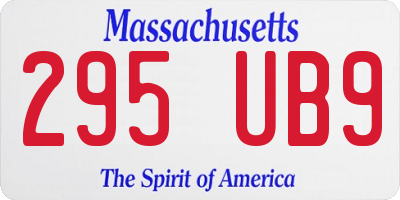MA license plate 295UB9