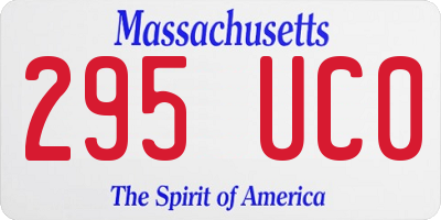 MA license plate 295UC0