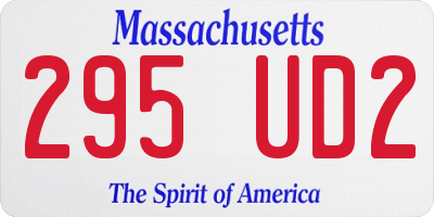 MA license plate 295UD2