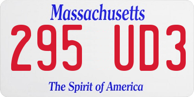 MA license plate 295UD3