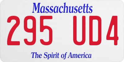 MA license plate 295UD4