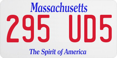 MA license plate 295UD5