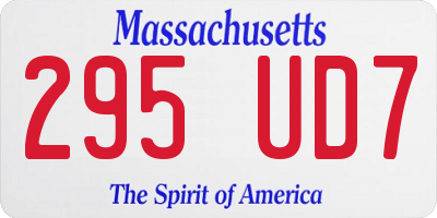 MA license plate 295UD7