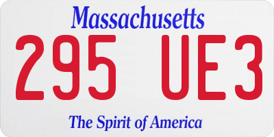 MA license plate 295UE3