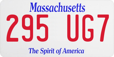 MA license plate 295UG7