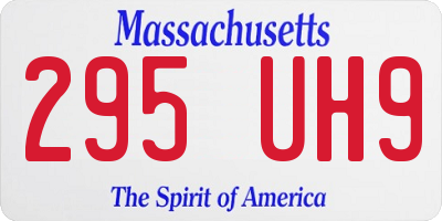MA license plate 295UH9