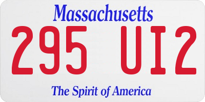 MA license plate 295UI2