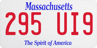 MA license plate 295UI9