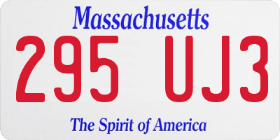 MA license plate 295UJ3