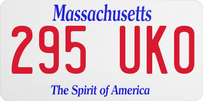 MA license plate 295UK0