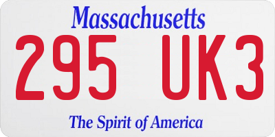 MA license plate 295UK3