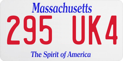 MA license plate 295UK4