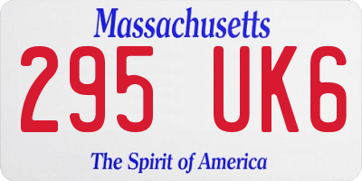 MA license plate 295UK6