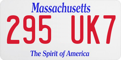 MA license plate 295UK7