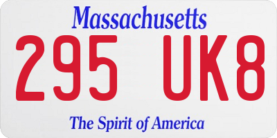 MA license plate 295UK8