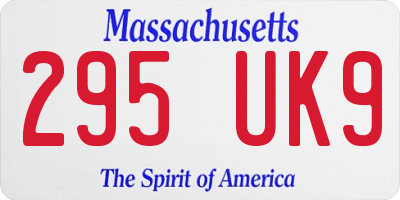 MA license plate 295UK9