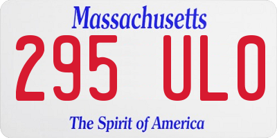 MA license plate 295UL0