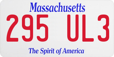 MA license plate 295UL3