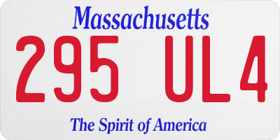 MA license plate 295UL4
