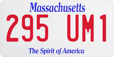 MA license plate 295UM1