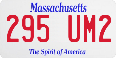 MA license plate 295UM2