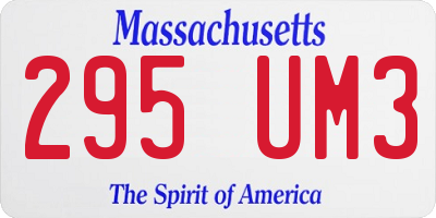 MA license plate 295UM3