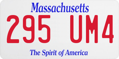 MA license plate 295UM4