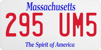 MA license plate 295UM5