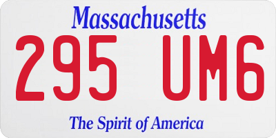 MA license plate 295UM6