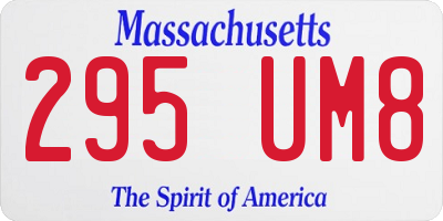 MA license plate 295UM8