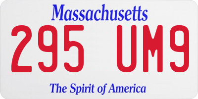 MA license plate 295UM9