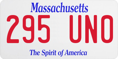 MA license plate 295UN0