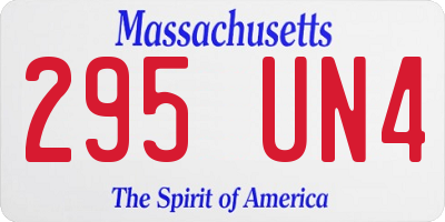 MA license plate 295UN4