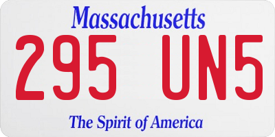 MA license plate 295UN5
