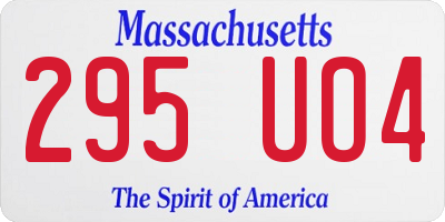 MA license plate 295UO4