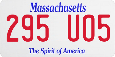 MA license plate 295UO5
