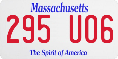 MA license plate 295UO6