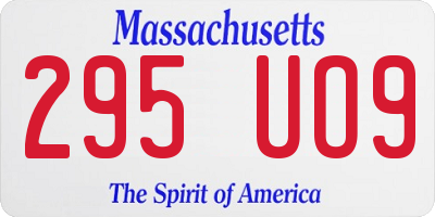 MA license plate 295UO9