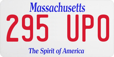 MA license plate 295UP0