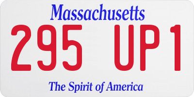MA license plate 295UP1