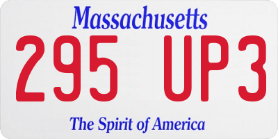 MA license plate 295UP3