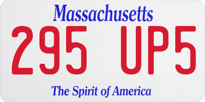 MA license plate 295UP5