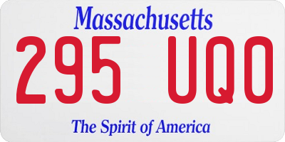 MA license plate 295UQ0