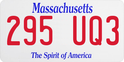 MA license plate 295UQ3