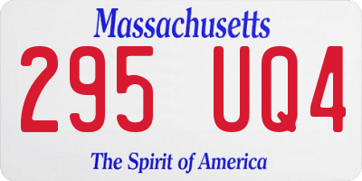 MA license plate 295UQ4