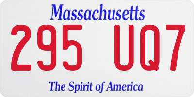 MA license plate 295UQ7