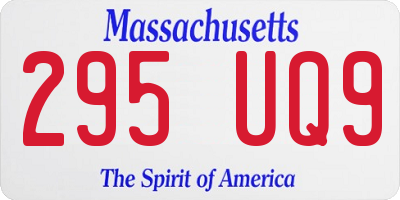 MA license plate 295UQ9