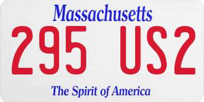 MA license plate 295US2