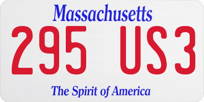 MA license plate 295US3